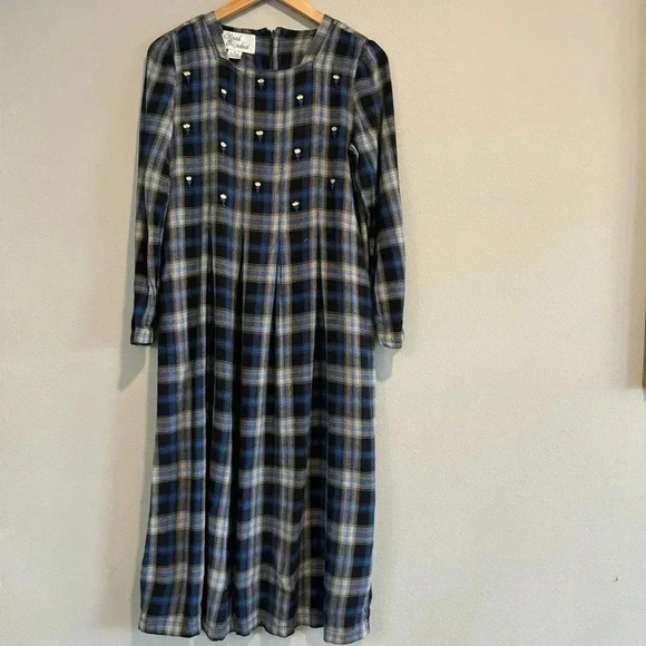 Sarah Elizabeth Dress Vintage Floral Embroidered Cottagecore Academia Prairie 8 - Picture 1 of 5